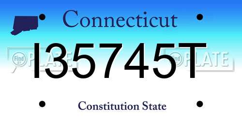 I35745T Connecticut License Plate