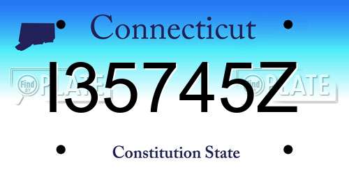 I35745Z Connecticut License Plate