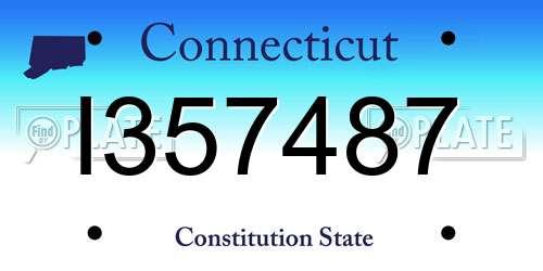 I357487 Connecticut License Plate