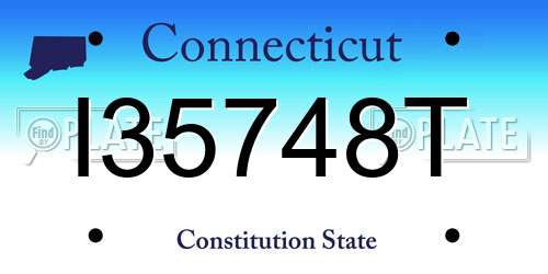 I35748T Connecticut License Plate