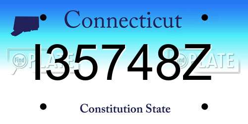 I35748Z Connecticut License Plate
