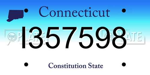 I357598 Connecticut License Plate
