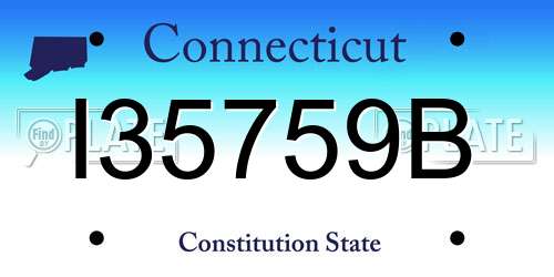 I35759B Connecticut License Plate