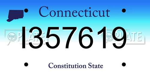 I357619 Connecticut License Plate