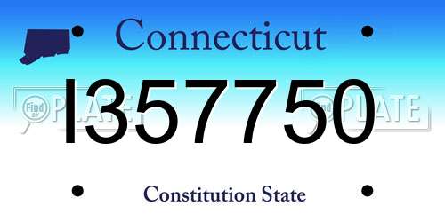 I357750 Connecticut License Plate