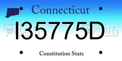 I35775D Connecticut License Plate