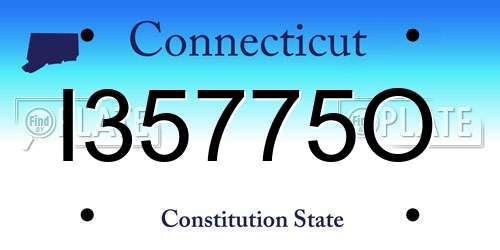 I35775O Connecticut License Plate