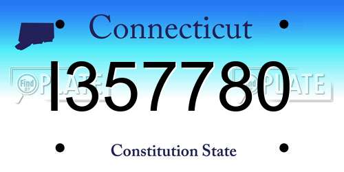 I357780 Connecticut License Plate