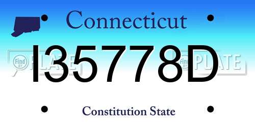 I35778D Connecticut License Plate
