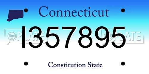 I357895 Connecticut License Plate