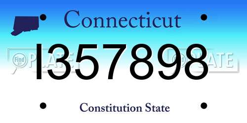 I357898 Connecticut License Plate