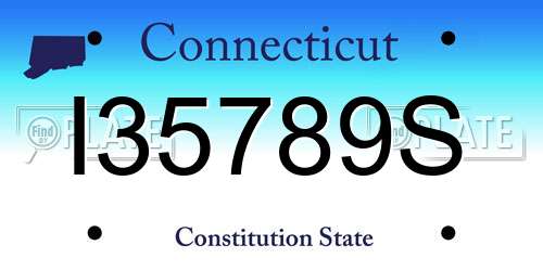 I35789S Connecticut License Plate