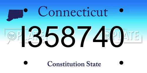 I358740 Connecticut License Plate