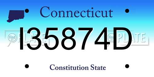 I35874D Connecticut License Plate