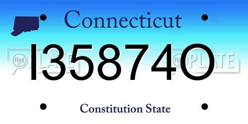 I35874O Connecticut License Plate