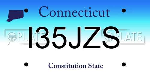 I35JZS Connecticut License Plate