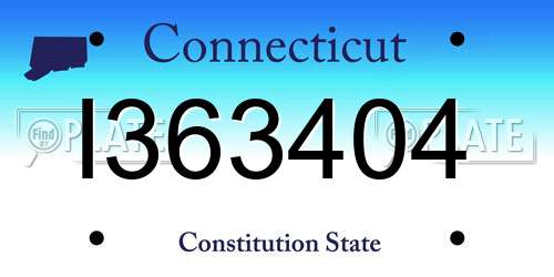 I363404 Connecticut License Plate