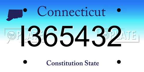 I365432 Connecticut License Plate