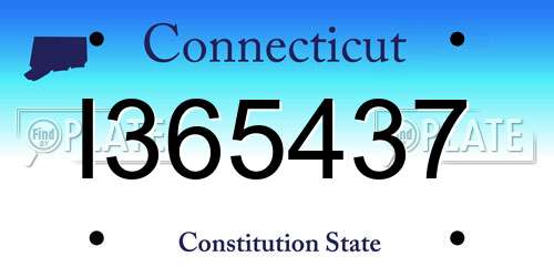 I365437 Connecticut License Plate
