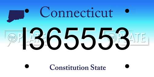 I365553 Connecticut License Plate