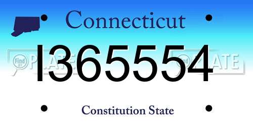 I365554 Connecticut License Plate