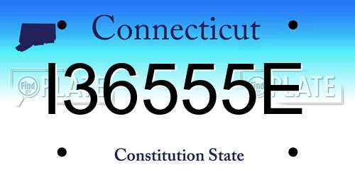 I36555E Connecticut License Plate