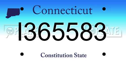 I365583 Connecticut License Plate