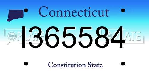 I365584 Connecticut License Plate