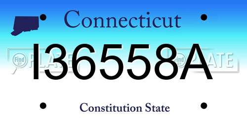 I36558A Connecticut License Plate