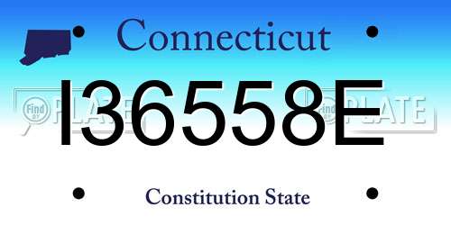 I36558E Connecticut License Plate