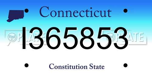 I365853 Connecticut License Plate