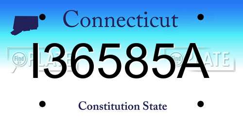 I36585A Connecticut License Plate