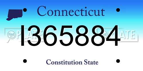 I365884 Connecticut License Plate