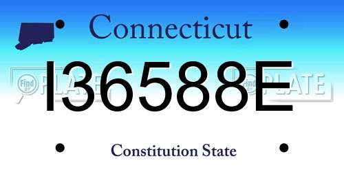 I36588E Connecticut License Plate