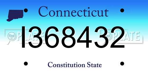 I368432 Connecticut License Plate