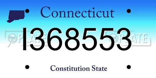 I368553 Connecticut License Plate