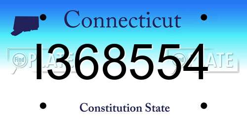 I368554 Connecticut License Plate
