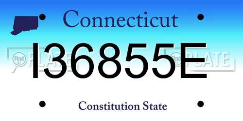 I36855E Connecticut License Plate