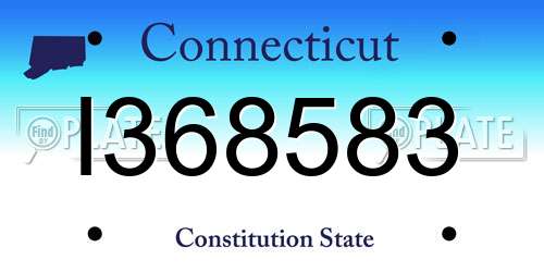 I368583 Connecticut License Plate