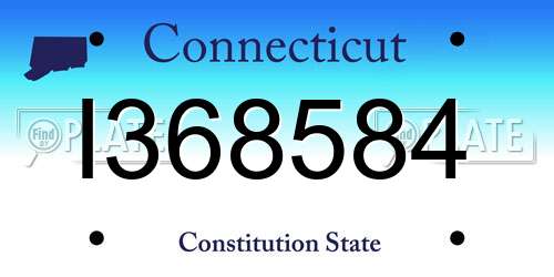 I368584 Connecticut License Plate