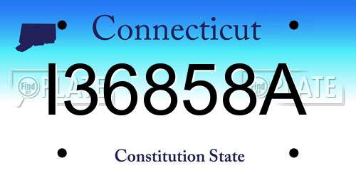 I36858A Connecticut License Plate