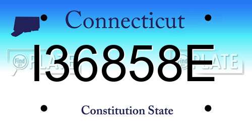 I36858E Connecticut License Plate