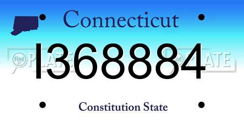 I368884 Connecticut License Plate