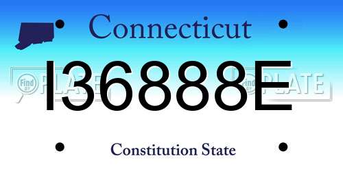 I36888E Connecticut License Plate