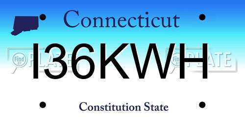 I36KWH Connecticut License Plate