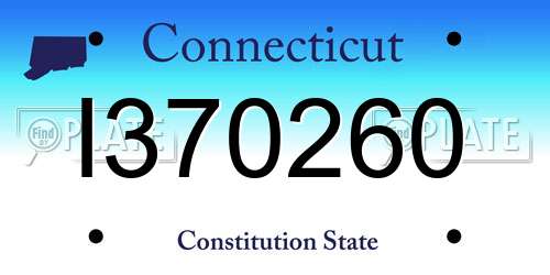 I370260 Connecticut License Plate