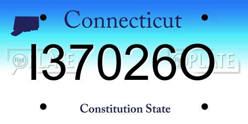 I37026O Connecticut License Plate