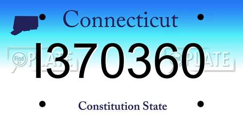 I370360 Connecticut License Plate
