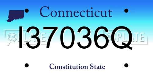 I37036Q Connecticut License Plate