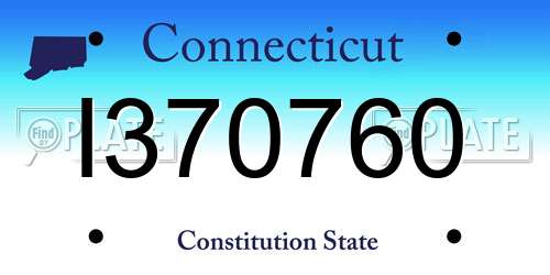 I370760 Connecticut License Plate